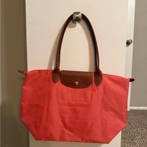 Longchamp Le Pilage Large Pink Tote Bag